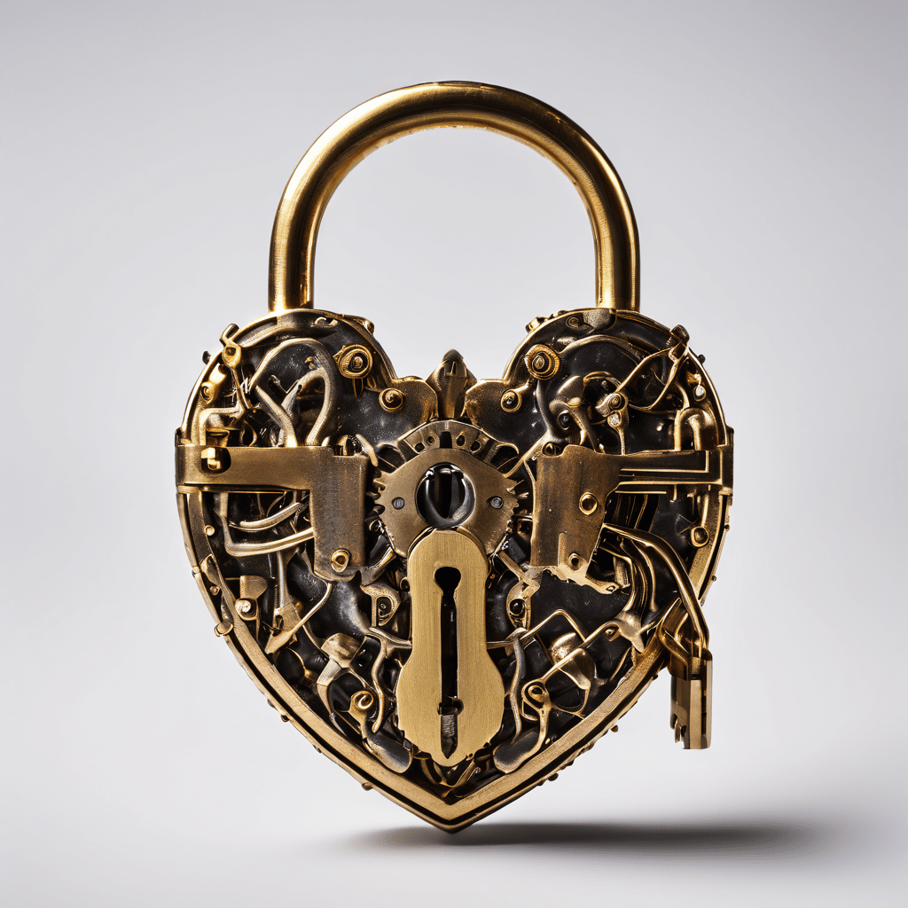 마음 모양의 자물쇠를 '작은 상실'이라 적힌 열쇠가 열어젖히는 모습으로, 심리적 방어 기제가 사소한 슬픔을 인정하며 서서히 해소되는 치유 과정을 상징적으로 표현한 이미지입니다.